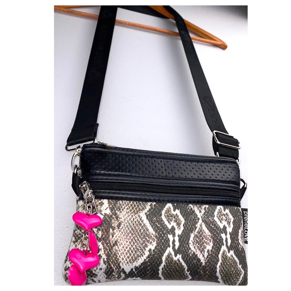 NEW Snakeskin purse with guitar strap & accesory preneLOVE Crossbody WAIST bag